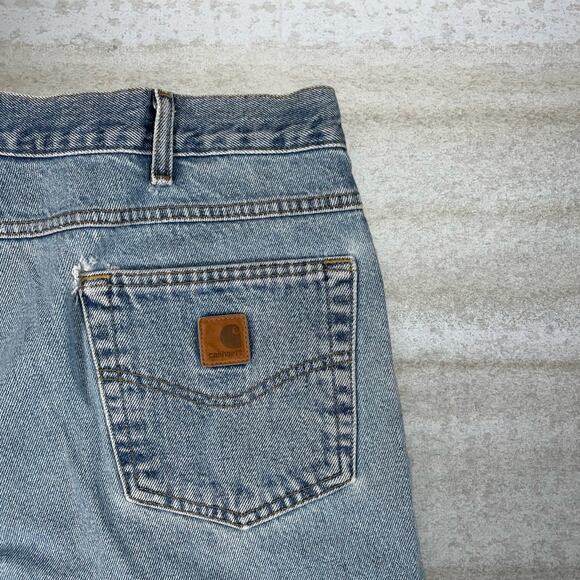 Carhartt Jeans Baggy Wide Leg Fit Light Wash Denim - Picture 3 of 5